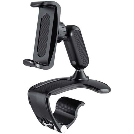 (Noir) Support multifonctionnel pour téléphone portable pour tableau de bord GPS de voiture et smartphones de 4 à 7 pouces