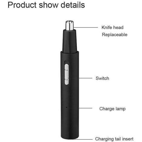 noir Tondeuse Oreille Nez, Tondeuse Poils Rechargeable Professionnel Usb, Indolore Pour Homme Et Femme, Tondeuse Faciale Pour Hommes, Lame Tanche