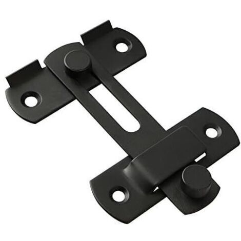 Noir Verrou Porte Rabattable à 90 Degrés Grange Serrure à Angle Droit Incurvée Coulissante Serrure Volet Loquet Porte Verrou Port
