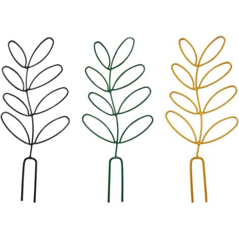 (Noir, Vert, Or) Lot de 3 supports pour plantes grimpantes - Treillis pour plantes de jardin - Support à fleurs - Treillis en métal - Plante