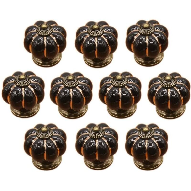 Noir)10 Pcs Boutons de tiroir en céramique bouton de meuble pour tiroirs et placards de cuisine