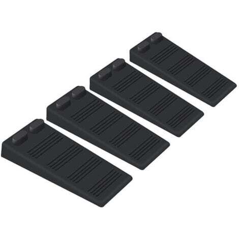(Noir)4 pièces cale porte caoutchouc souple, Hauteur Reglable Antidérapante bloc, Non Toxique, Non Odeur arrêt de porte, Protège Sols et Murs, Pour Tapis, Béton, parquets