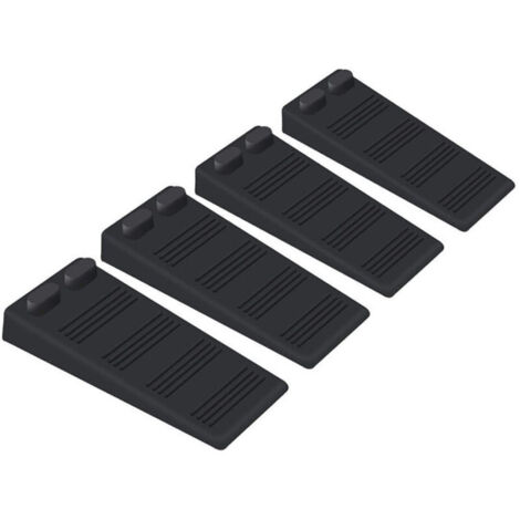 (Noir)4 pièces cale porte caoutchouc souple, Hauteur Reglable Antidérapante bloc, Non Toxique, Non Odeur arrêt de porte, Protège Sols et Murs, Pour Tapis, Béton, parquets
