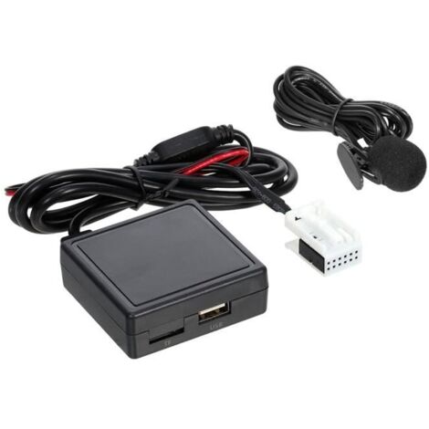 (Noir)Adaptateur Audio mains libres sans fil - RD4 - Peugeot - BT, AUX, USB - Noir - Universel