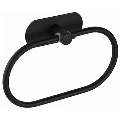 (Noir)Anneau Porte-Serviettes, Porte Serviette Rond, Style Contemporain en Acier Inoxydable 304 Chromé Porte-Serviette pour Salle de Bain, Cuisine, Patio