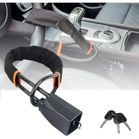 (Noir)Antivol Voiture,Antivol Voiture Vol Sécurité,Bloc Volant Voiture Antivol Verrouillage de Ceinture de Sécurité-Universelle Noir