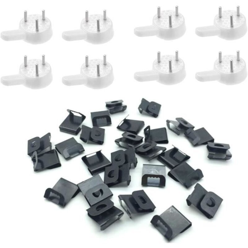 (Noir+blanc)Non Trace Crochets de Support,Crochets Muraux,Sans Trace Crochets en Plastique,pour Tableaux et Cadres(100 crochets 100 clous)