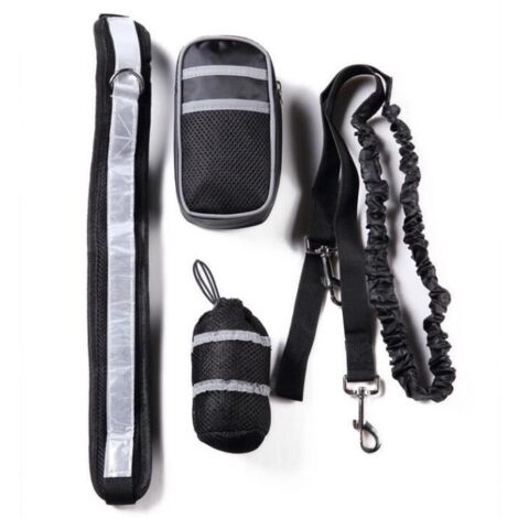 (Noir)Ceinture ventrale pour chien Noir - Mains libres - Nylon résistant - Taille moyenne