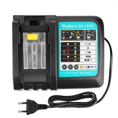 (Noir)Chargeur de Batterie DC18RA DC18RC - 7,2V à 18V - Indicateur LED - Système de refroidissement