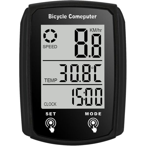 (noir)compteur De Vlo Cbl Fil, Tanche Ordinateur De Vlo Avec Franais Rtroclairage Lcd Hd D'affichage De L'cran Compteur Kilomtrique De Vitesse Et