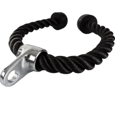 (Noir)Corde de Tirage Corde Triceps - Nylon 68 cm - Poignées Antidérapantes - Noir