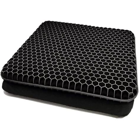 (Noir)Coussin de Chaise,Coussin de Gel Respirant, Coussin Anti Escarres, Soulage la Pression sur Le Orthopédique avec Housse Antidérapant pour