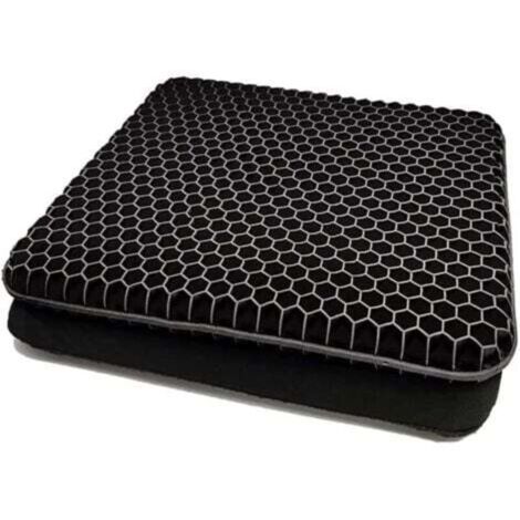 (Noir)Coussin de Chaise,Coussin de Gel Respirant, Coussin Anti Escarres, Soulage la Pression sur Le Orthopédique avec Housse Antidérapant pour
