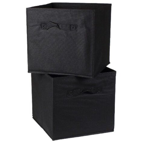 (Noir)Cube de rangement intissé 28x28cm - Lot de 2 - Noir - 28 cm X 28 cm X 28 cm - CALICOSY-Noir