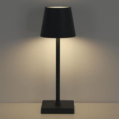 (Noir)Lampe a Poser KD3403 - Lampe de Chevet Sans Fil - Rechargeable - Commandes Tactiles - 3600 mAh, IP44 - Noir
