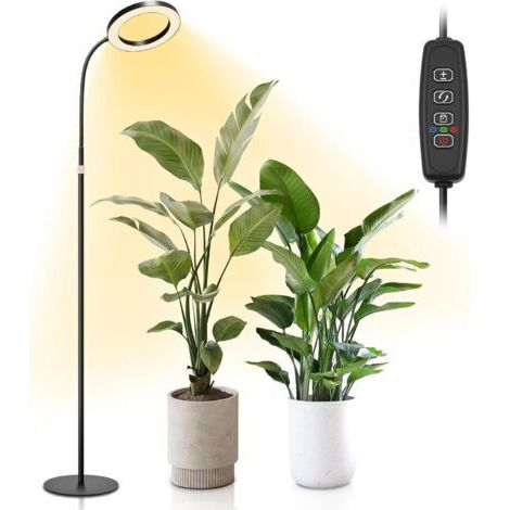 Noir,Lampe de croissance LED sur pied à spectre complet 3 modes d'éclairage avec minuterie (3/9/12h), hauteur réglable de 80 160cm Convient aux plantes d'intérieur Col de cygne à 360°