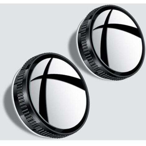 (Noir)Lot de 2 rétroviseurs d'angle de voiture en verre HD rond avec rétroviseurs convexe encadrés avec ventouse grand angle réglable pour voitures