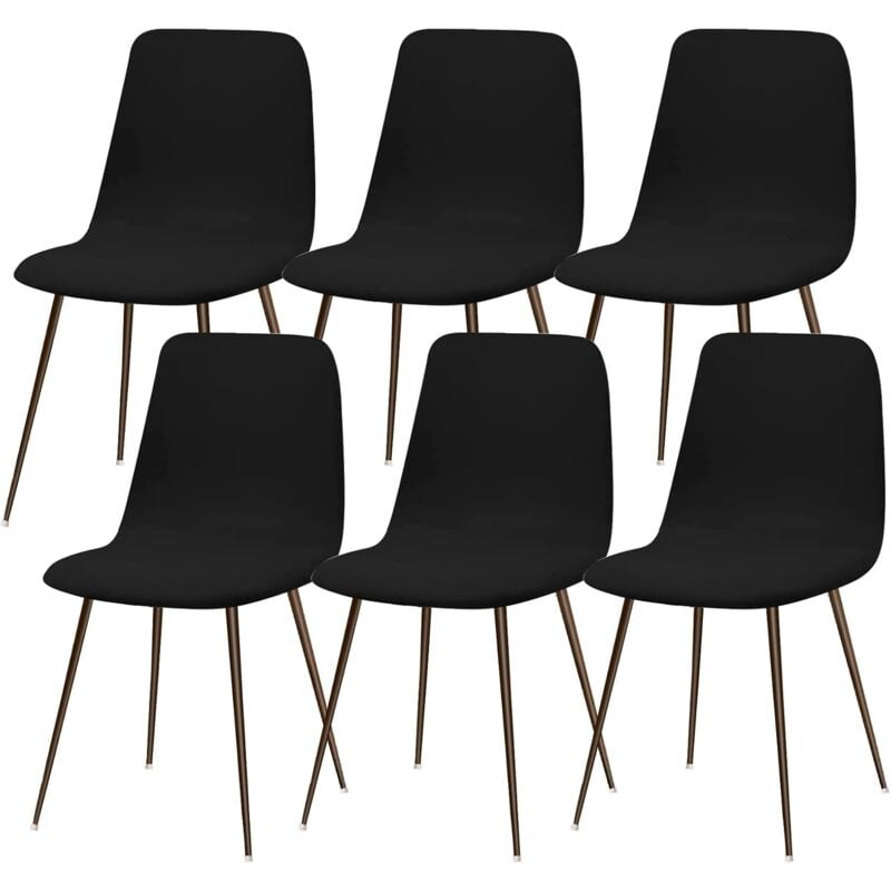 Csparkv - Noir)Lot de 6 Moderne Housse de Chaise de Salle à Manger Lavable Universel Couverture de Chaise de Cuisine Décor de Cuisine Maison