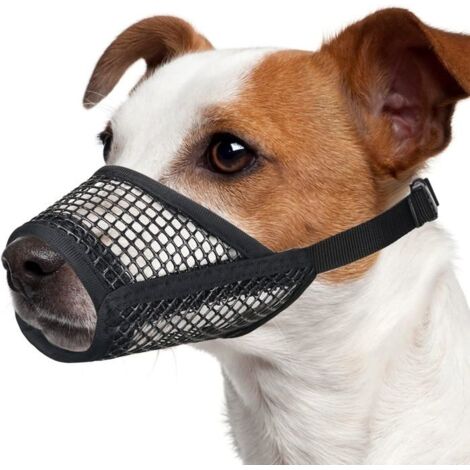 (Noir)Muselière pour chien - M-Snout - Noir - Maille souple - Respirante - Taille M-L