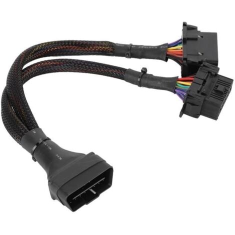 (Noir)Omabeta Répartiteur OBD Adaptateur séparateur 1 à 2 OBD, rallonge de câble en Y, outil de Diagnostic de voiture auto outil