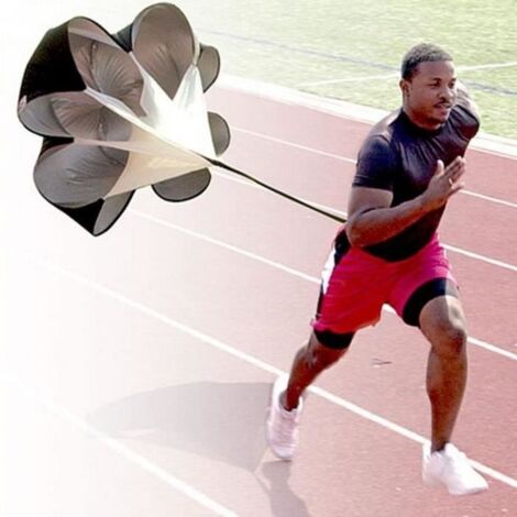 (Noir)Parachute de résistance 56 pouces - Couleur noire - Fitness - Entraînement de vitesse
