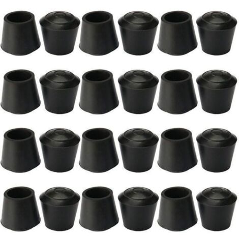 (Noir)Pied de meuble SOURCING MAP 16mm Dia intérieur Caoutchouc Tampon Patin Embout Pied Chaise Protecteurs Plancher Glisseurs Noir 24Pcs