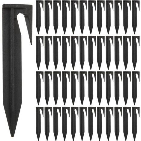 (Noir)Piquets de fixation pour câbles périphériques Tondeuse robot, set de 200 sardines de fixation, Accessoires Pour Tondeuses à Gazon