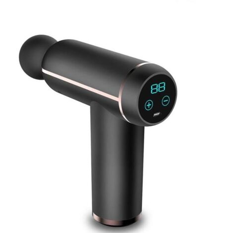 (noir)Pistolet de massage à percussion portatif pour soulager la douleur, les courbatures et les raideurs musculaires (noir)