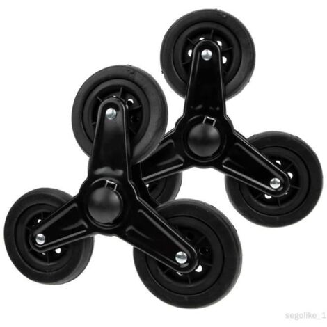 (Noir)Roues de rechange pour chariot de courses, 2 pièces, pièces de rechange, accessoire robuste, noires, Installation Simple, roues
