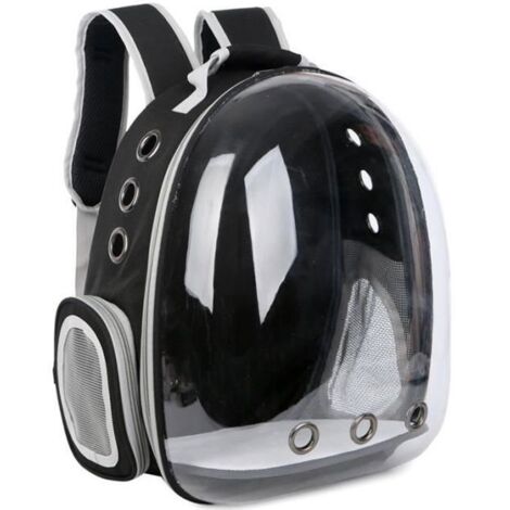 (Noir)Sac à dos de voyage - Ecent - Transparent - Visibilité 180° - Pour chat et chien - 6,5 kg max