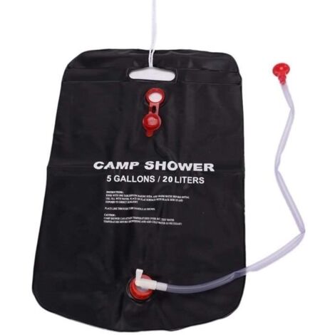 (Noir)Sac de douche solaire de camping - Portable avec pomme de douche amovible - Protection de l'environnement