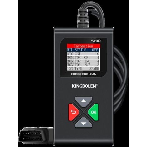 (Noir)Scanner OBD2 - YA100 - Diagnostic Auto - Écran couleur 1,8'' - Support 10 modes OBD2 - Plug and Play