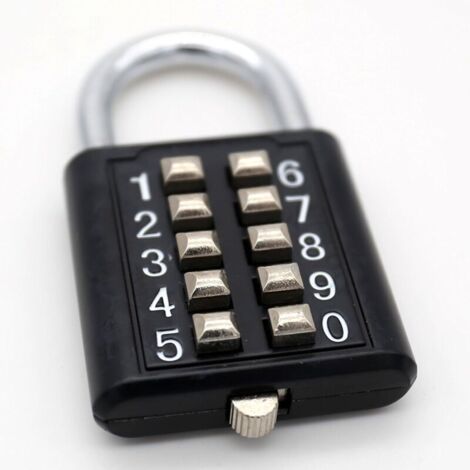 Noir,Serrure à combinaison 5 casiers fixes mécanisme de serrure de porte de gym