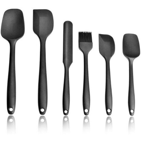 (Noir)Spatule en silicone - Ustensile de cuisine - Noir - Ergonomique - Antiadhésif - Multifonctionnelle