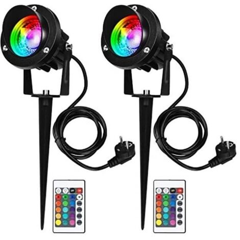 (Noir)Spot LED Extérieur RGB 10W - Éclairage Jardin - IP65 - Noir - Haute Luminosité - Faible Consommation