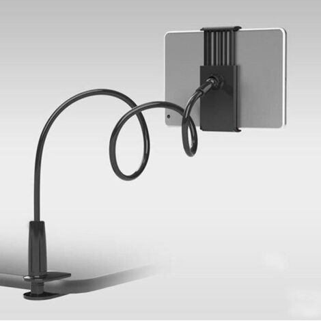(Noir)Support de support de tablette mobile de bureau flexible de lit de col de cygnesupport de tablette ipad