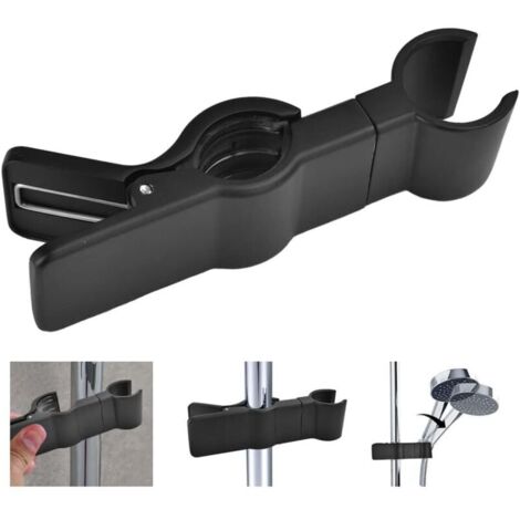 (Noir)Support Douchette Relevable en Alliage de Zinc Support Douche à Main Remplaçable 18-25MM Support de Pommeau de Douche Chrome Ajustable pour Baignoire Salle de Bain