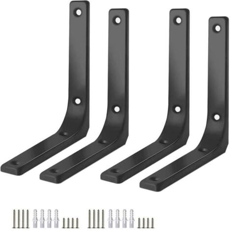 (Noir)Support Étagère - Non spécifié - 4 PCS - Métal - Noir - 150mm x 125mm