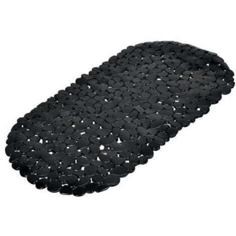 (Noir)Tapis de bain - Confort - Noir - 69 x 36 cm - Motif Galets - Sécurisé et Élégant