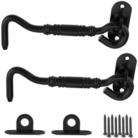 (Noir)Verrou de Porte - Acier Inoxydable - Eye Shed Loquet - Noir