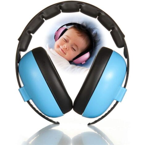 MEMKEY Noise Cancelling Headphones for Babies and Toddlers 3 Months to 2 Years Old (Blue)