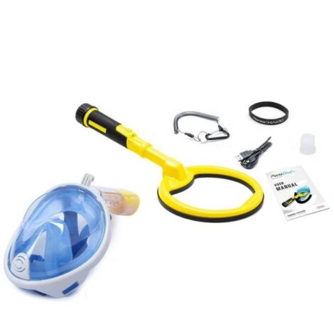 Nokta Makro Metal Detector Pulsedive 8 pollici Giallo subacqueo + Maschera Full Face