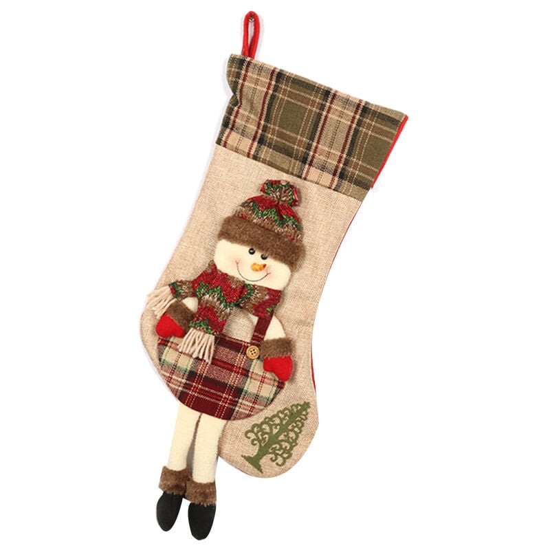 NoëL Chaussettes DéCorations Vieil Bonhomme de Neige Chaussettes de NoëL Sac Pendentif Sac de Bonbons Bonhomme de Neige