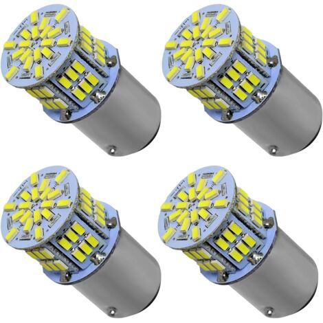 NOLUXA 1157 Blanc Ampoules LED, 4 Pcs Blanc 60007000K 12V-24V P21/5W 1214LM Ampoules LED pour aux Feux Stop, Clignotants et Feux