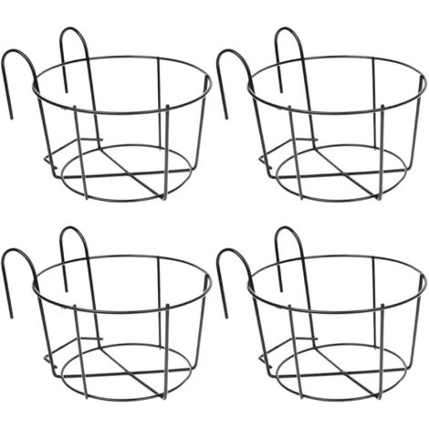 NOLUXA 4 PièCes -Corps Suspendus JardinièRes Porte-Pots de Fleurs Plante Fer Supports ClôTure MéTal en Pot Support Monté Balcon Paniers