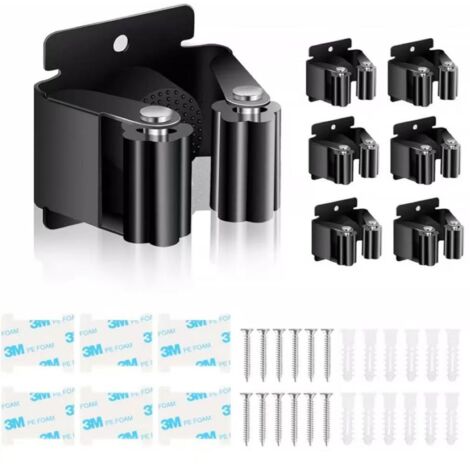 NOLUXA 6 Pièces Porte Balai, Accroche Balai Mural, Supports de serpillère Pour Salle De Bain, Cuisine, Jardin, Garage, Bureau
