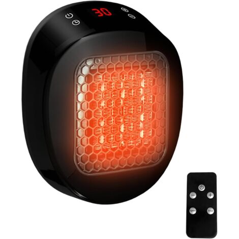 NOLUXA Chauffage mural pour maison avec télécommande, 600W 15-32℃, Minuteur de 1-12h, Système Thermostatique (Noir)