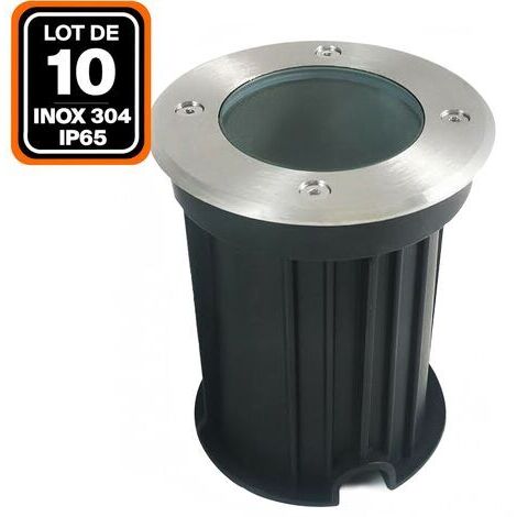 NOLUXA Lot 10 Spots Encastrable de Sol Rond Inox 304 Exterieur IP65 GU10 pour gardin(Ampoule non incluse)