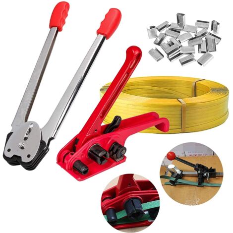 NOLUXA Outils de cerclage manuels PET/PP,kit de cerclage,tendeur de cerclage for sangle en polyester polypropylène de 1/2 "-3/5" de largeur