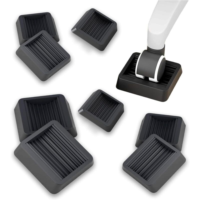 NOLUXA Patins de meubles en caoutchouc antidérapant : 8 pièces patins à roulettes pour meubles, fauteuil roulant de bureau gobelet